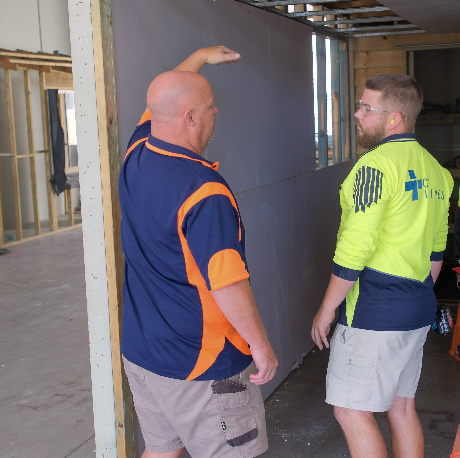 Construction Student participating in trade training